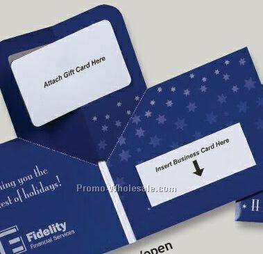 Pop Up Postcard With Business Card Slit 4-1/4"x5-1/2" (1 Color/ 2 Sides)