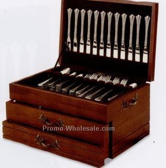 Provincial Two Drawer Flatware Chest/ Cherry