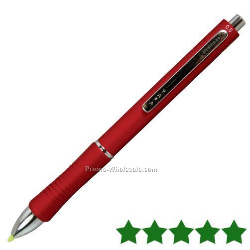 Quadro - 4 Function - Pen, Stylus, Highlighter, Pencil (Red)