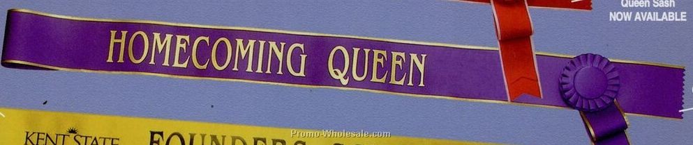 Queen Sash W/ Gold Edge (72"x3")