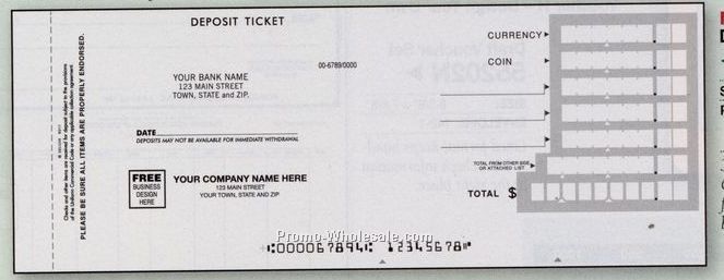 Quick Entry Deposit Ticket Book 1 Part