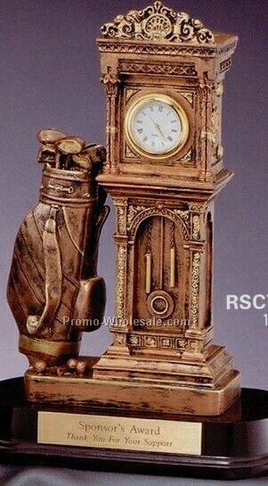 Resin Sculpture - Golf Bag & Clock