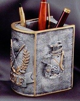 Resin Sculpture - Golf Book Pen Holder