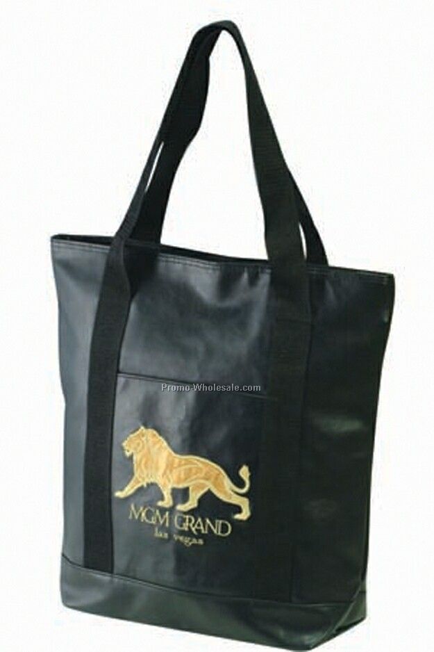 Simulated Leather Shopping Tote Bag