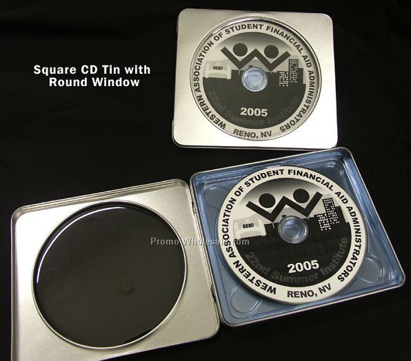 Square CD Tin W/ Round Window