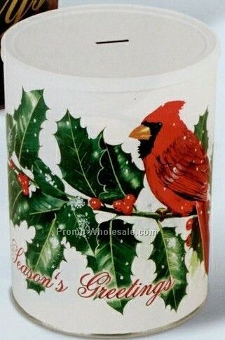 Stock 1 Gallon Gift Tin - Happy Holidays With Fireplace