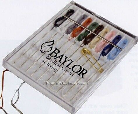 Ten Thread Sewing Kit In Hard Plastic Slide Top Case