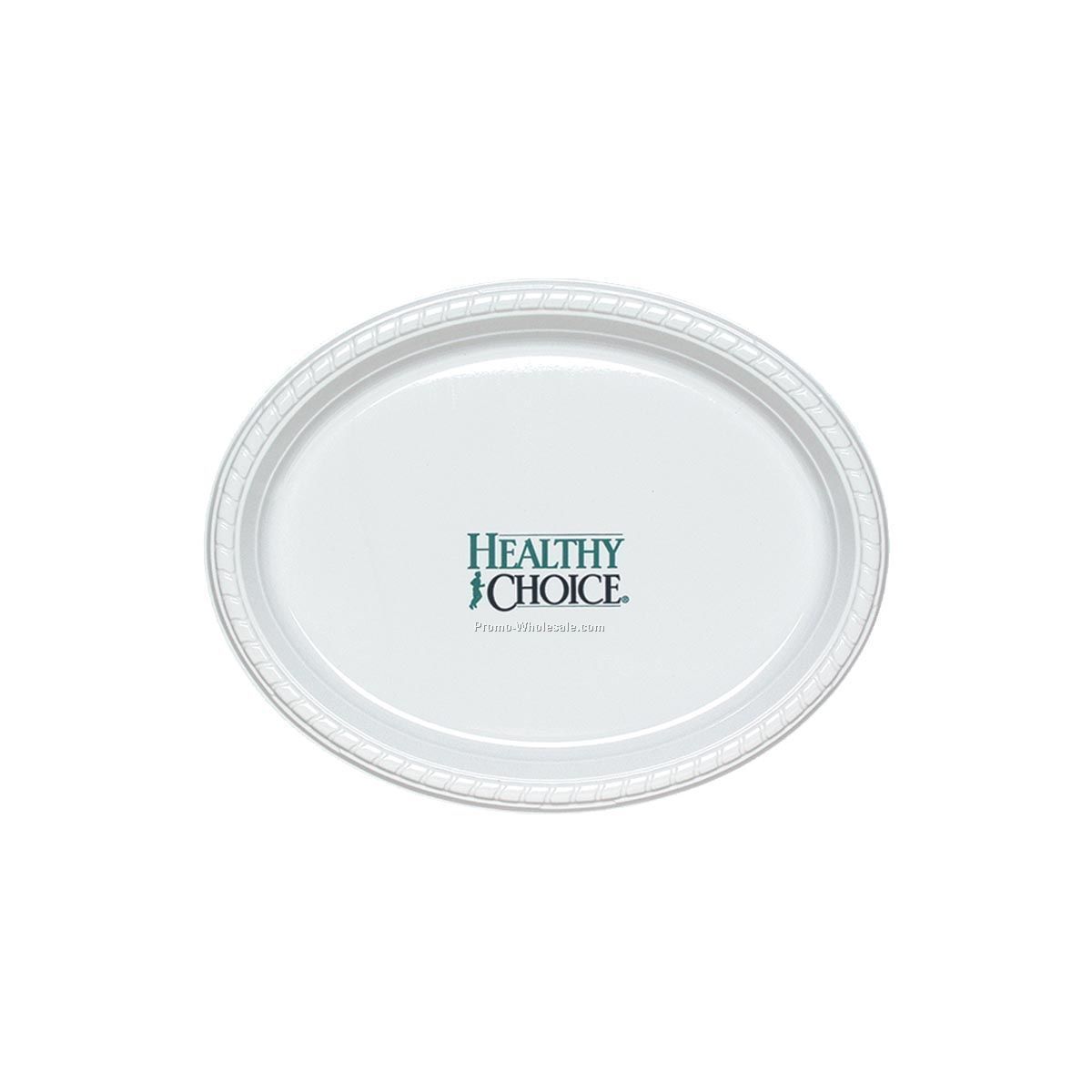 The 500 Line Premium 10" White Plastic Oval Plate