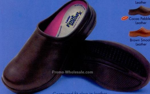 Therapy Contoured Fit Leather Clog - Solid Colors (5-11)