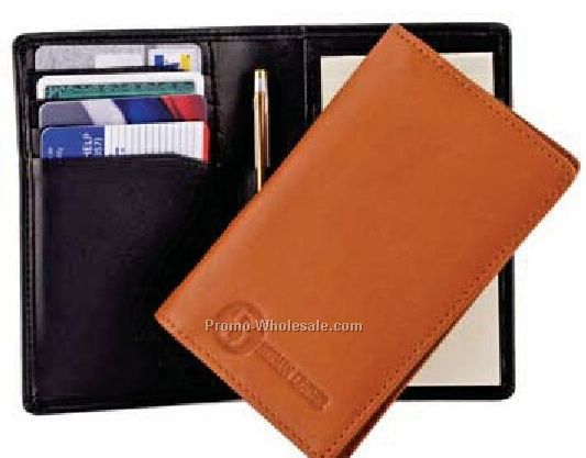 Top Grain Leather Credit Card Jotter With Oxford Weave Lining