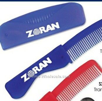 Translucent Blue Folding Hair Comb