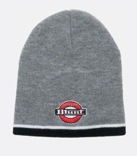 Tri Color Beanie Hat With White Trim (Blank)