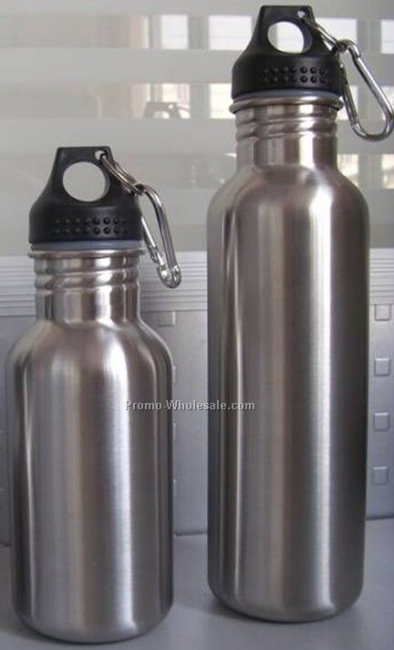 Wide Mouth Stainless Steel Water Bottle, Carabiner,16 Oz. Gift Boxed