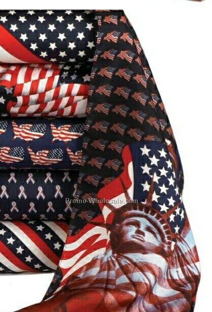 Wolfmark Neckwear 100% Silk Patriotic Scarf - Liberty & Justice