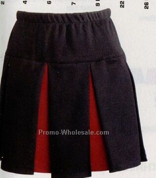 Women's Box Pleated Cheer Skirt W/ Contrasting Pleats (2xl)