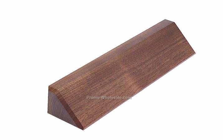 Wooden Desk Wedge - 10"x2" Walnut (Plate Included)