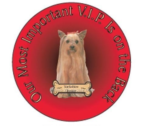 Yorkshire Terrier Round Hand Mirror W/ Full Mirror Back (2-1/2")