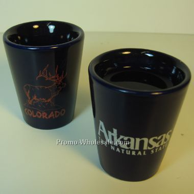 1.75 Oz Ceramic Black Shot Glass