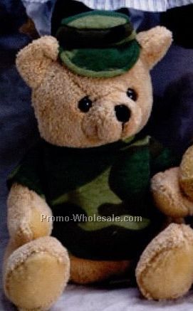 10" Green Camouflage Bear Uniform