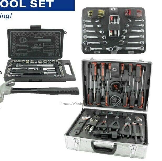 108-piece Comprehensive Tool Set In Aluminum Case With Dividers