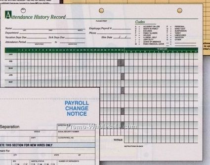 11"x8-1/2" Attendance Record