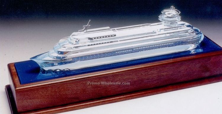 12-1/2"x36"x10-1/2" Glass Cruise Ship Replica