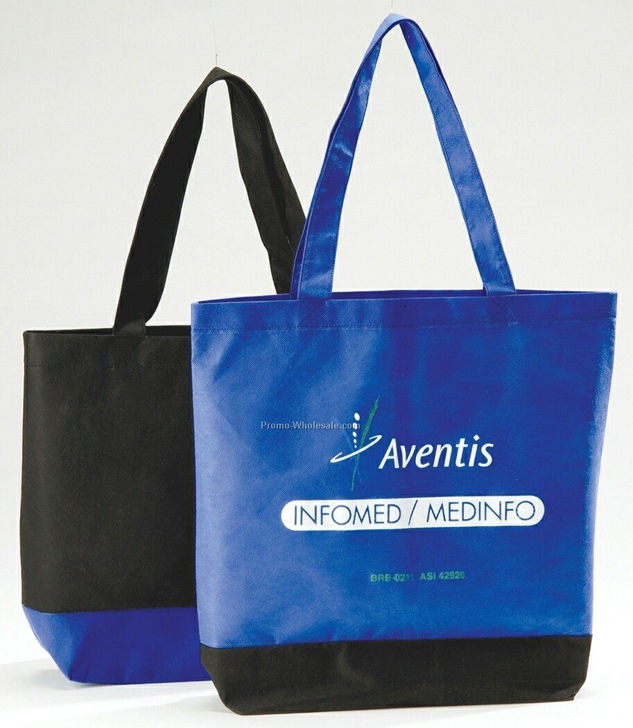 12 Oz. Non Woven Polypropylene Ultra Tote Bag W/ Contrast Base