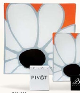12"x12" Designer Glass Plate With Sun Flower Design