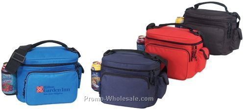 12"x7"x7" Cooler W/Bottle Holder & Cell Phone Pouch