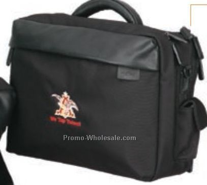 15"x11"x5" Ballistic Nylon & Leather Computer Briefcase