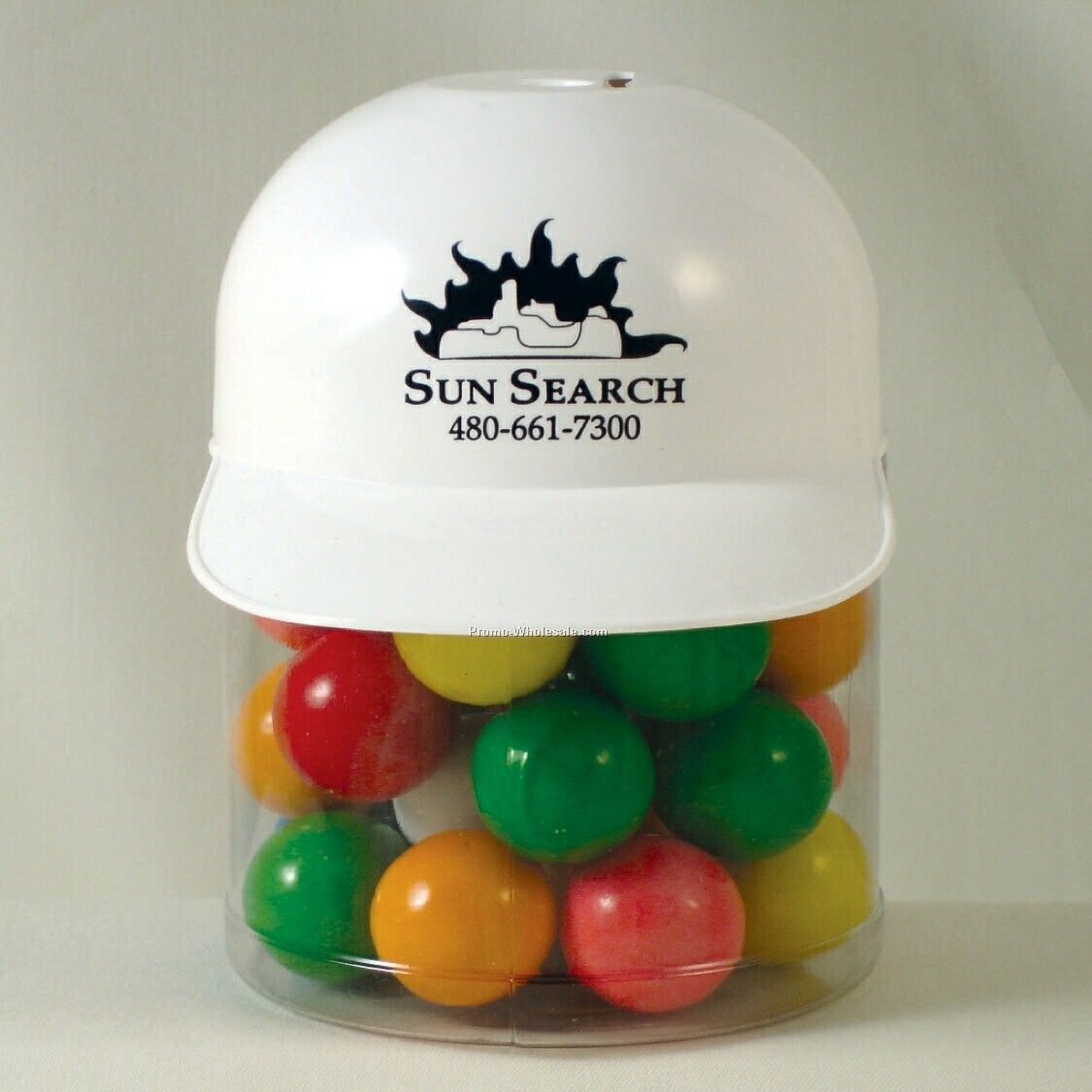 16 Oz. Plastic Cap Jar Filled With Small Gumballs