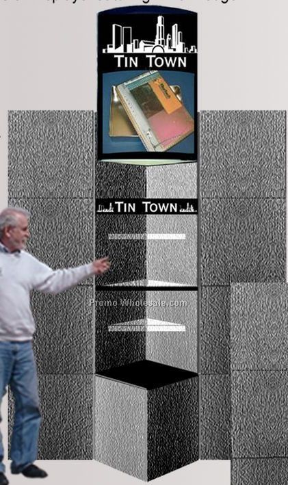 16-panel Triangular Shelf Display (3 Shelf/Light Box/Large Mural/Pedestal)