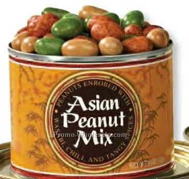 18 Oz. Asian Peanut Mix In Tin W/ Custom Label
