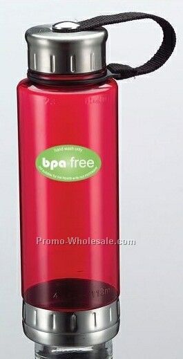 18 Oz. Bpa Free Reusable Water Bottle With Stainless Steel Accents