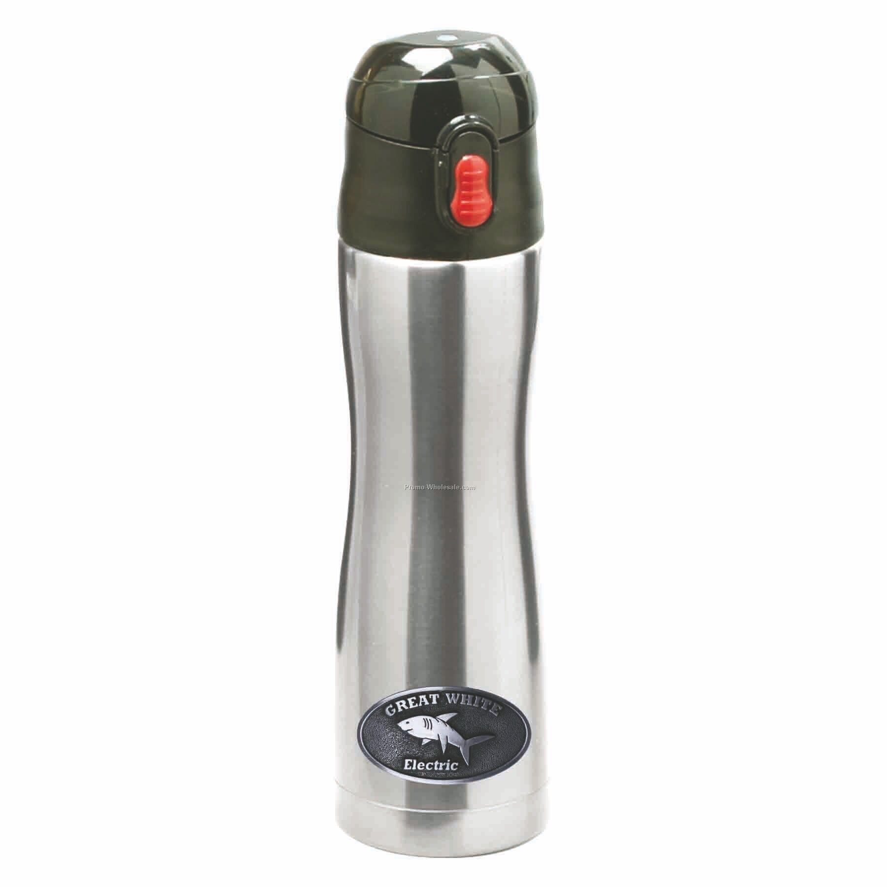 18 Oz. Stainless Steel Bottle Silver (Pewter Emblem)