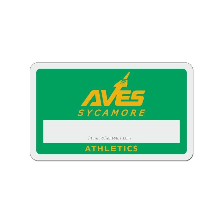 2-1/2"x1-1/2" Rectangle Plastic Badge