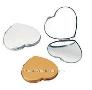 2-2/5"x2-3/10"x3/10" Heart Metal Double Side Mirror