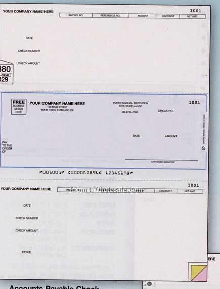 2 Part Single Sheet Accounts Payable Check (Daceasy Compatible)