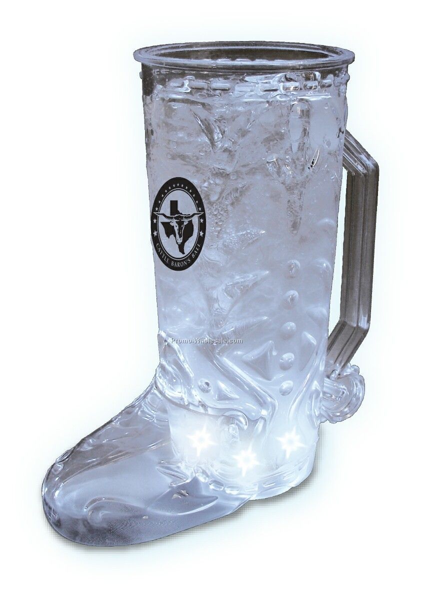 20 Oz. 5-light Cowboy Boot Mug With 5 White LED Lights