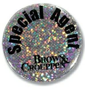 3" Glitter/ Reflective Button (Safety Pin Back)