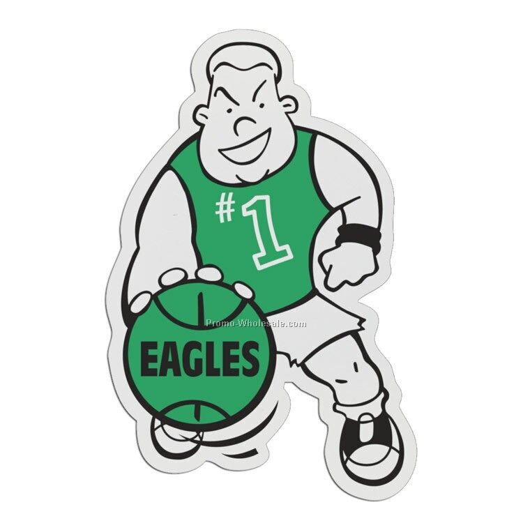 3-1/4" Basketball Player Plastic Badge