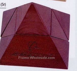 3-3/8"x3-3/8"x3-3/4" Rosewood Brown Executive Pyramid Puzzle