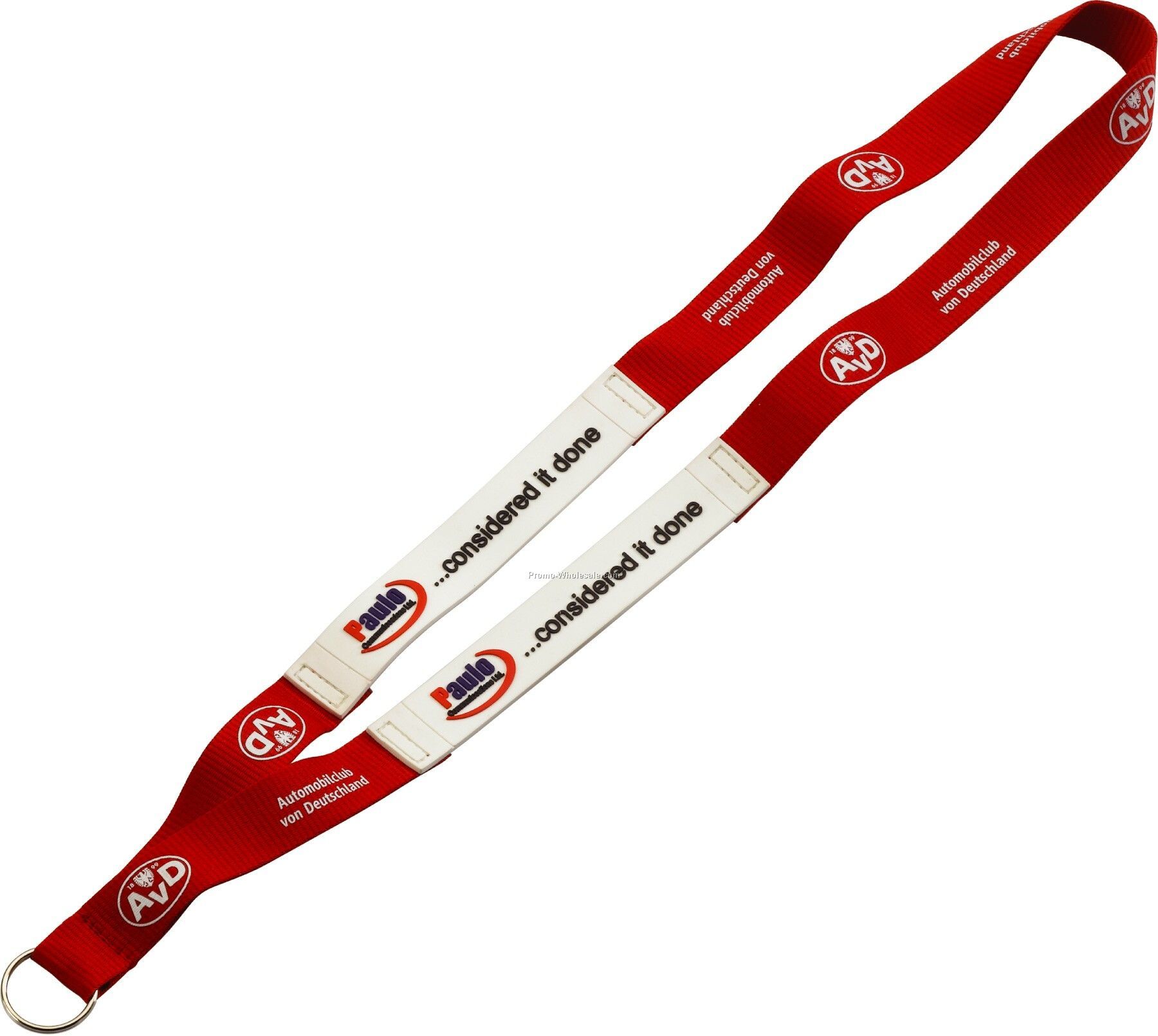 3/4" Imported Pvc Patch Polyester Lanyard With Sewn Split Ring