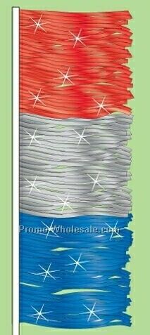 3/4" Stock Metallic Antenna Fringe - Red/ Silver/ Blue