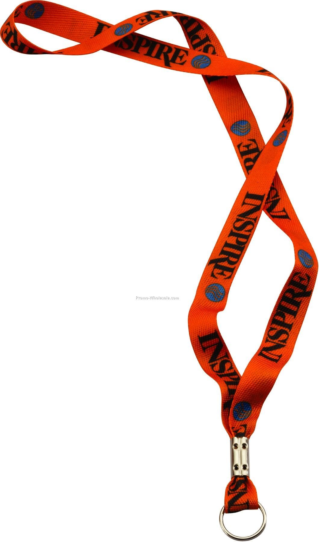 3/4" Waffle Weave Dye Sublimated Lanyard W/ Metal Crimp & Metal Split Ring