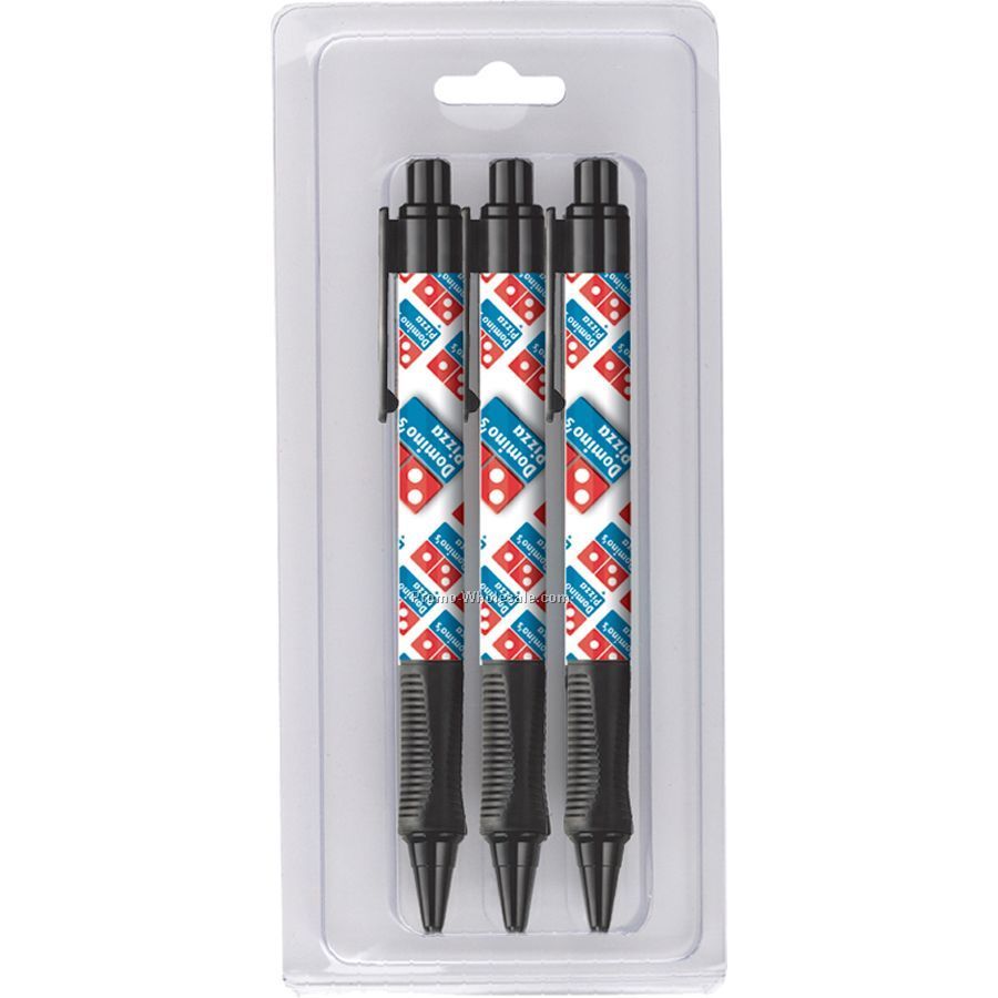 3pk Grip Write Pen Clam Shell Pack