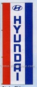 3'x8' Stock Double Face Dealer Rotator Logo Flags - Hyundai