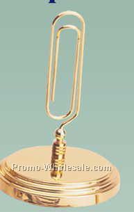 4-1/2" Brass Round Jumbo Memo Clip (Engraved)