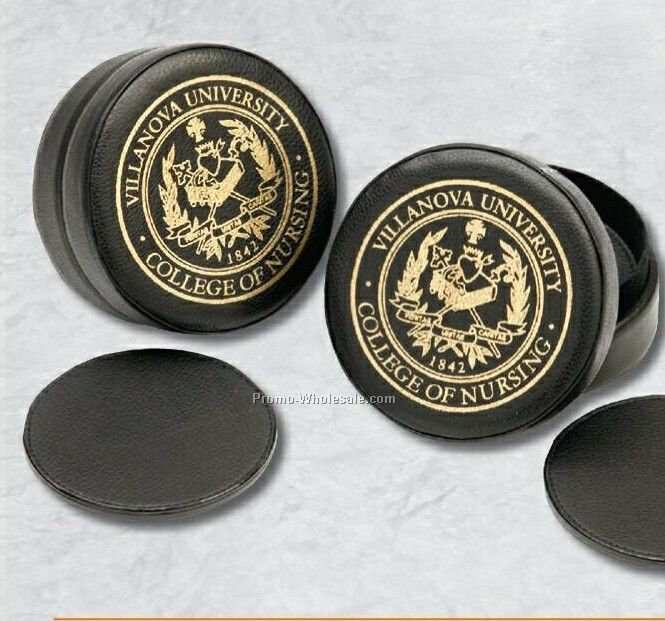 4-1/2"x1-7/8" Leather Coaster Set