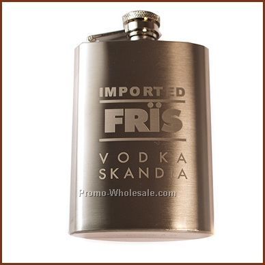 4 Oz. Stainless Steel Flask With 2"x1" Laser Engraving